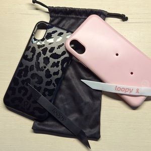 iPhone X/Xs Midnight Leopard and Blush Loopy Cases